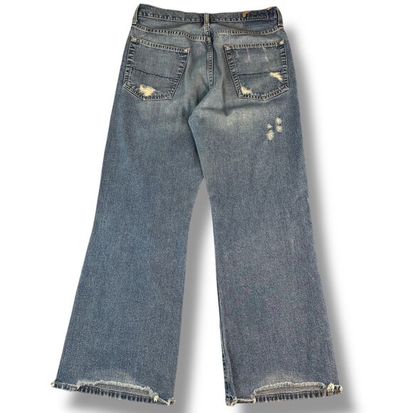 Abercrombie & Fitch RARE Vintage 90's Distressed Boot Cut Low Rise Jeans Size 14 - Picture 2 of 5